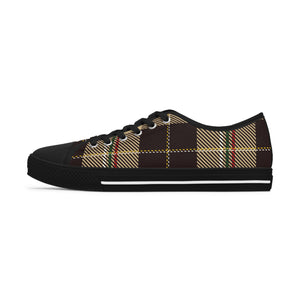 Designer Collection in Plaid (Dark Brown) Women's Low Top White Canvas Shoes Shoes  The Middle Aged Groove