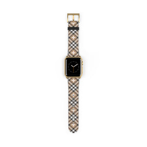  Abby Beige Plaid "Plus Sign" Watch Band for Apple Watch Accessories38-41mmGoldMatte