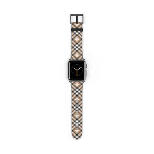  Abby Beige Plaid "Plus Sign" Watch Band for Apple Watch Accessories38-41mmBlackMatte