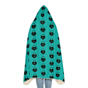At Home Collection Large Lock Pattern on Tiffany Blue Snuggle Blanket, Hooded Sherpa, Oversized Hooded Cape All Over Prints  The Middle Aged Groove