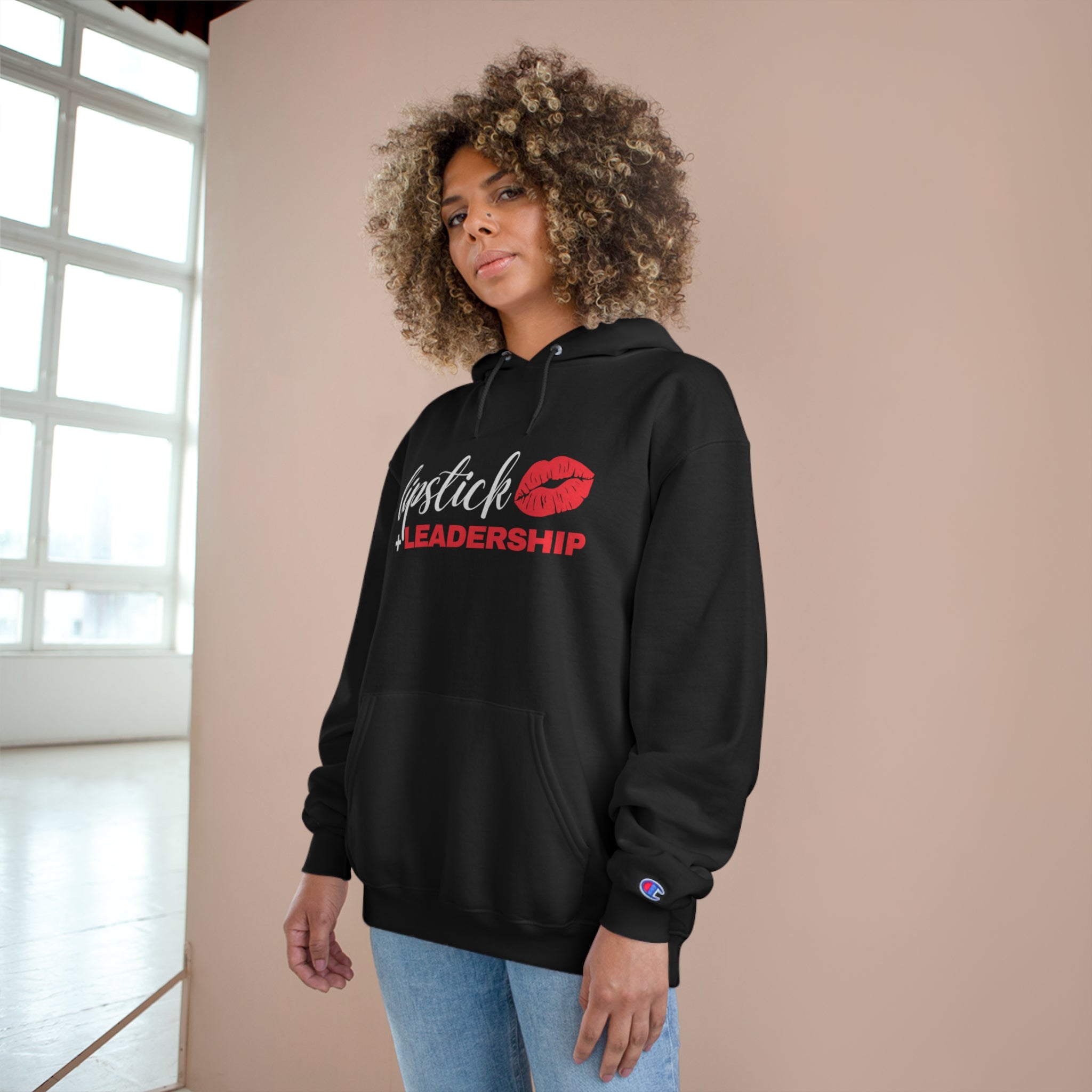 Lipstick + Leadership (Red Lips) Relaxed Fit Champion Hoodie, Boss Babe Hoodie, Beauty Biz Hoodie  The Middle Aged Groove