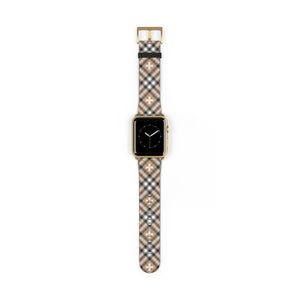  Abby Beige Plaid "Plus Sign" Watch Band for Apple Watch Accessories42-45mmGoldMatte