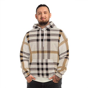 Groove Collection in Plaid (Red Line) Large Print Pullover Fashion Hoodie All Over Prints  The Middle Aged Groove
