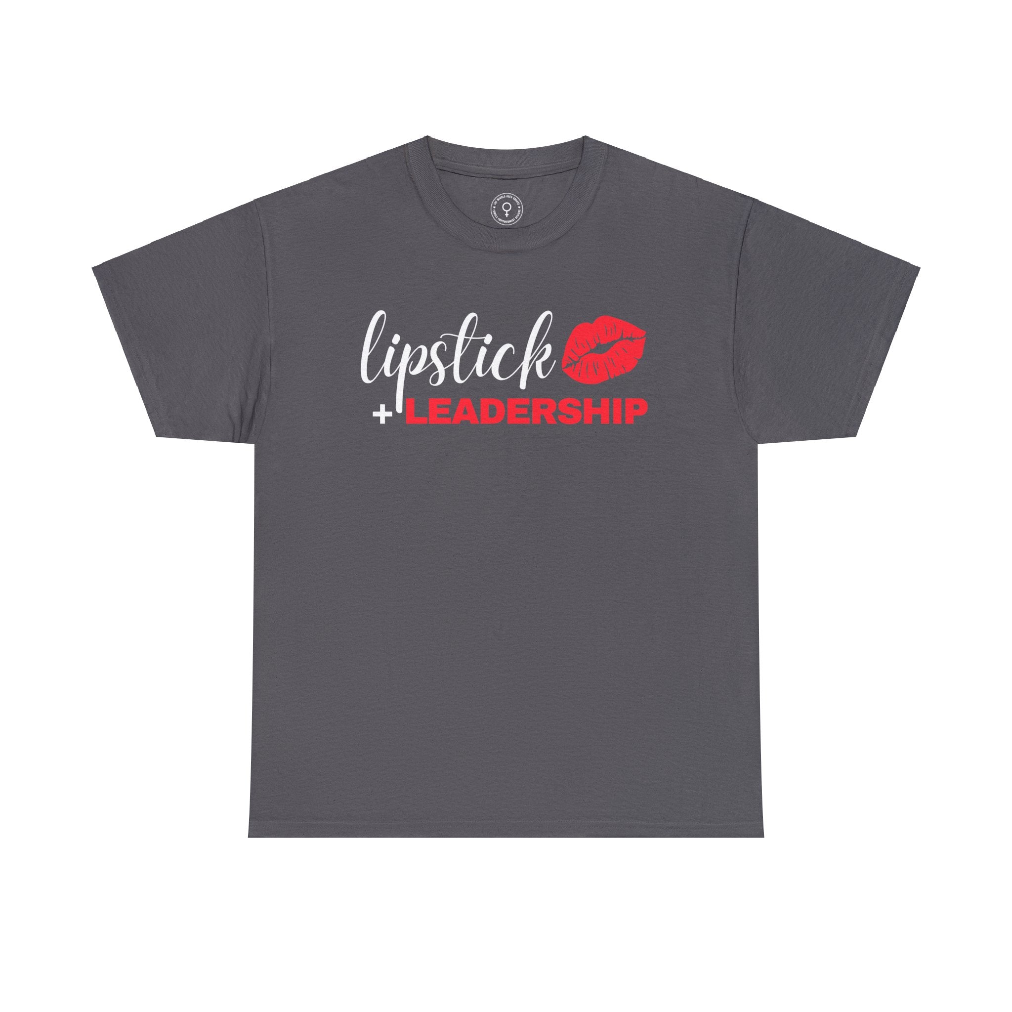 Lipstick + Leadership (Red Lips) Relaxed-Fit Heavy Cotton T-Shirt, Makeup Tshirt, Beauty Business Tshirt T-Shirt  The Middle Aged Groove