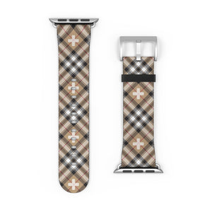  Abby Beige Plaid "Plus Sign" Watch Band for Apple Watch Accessories