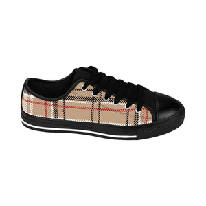 Copy of Designer Collection in Plaid (Beige) Women's Low Top Canvas Shoes Shoes US-12-Black-sole The Middle Aged Groove