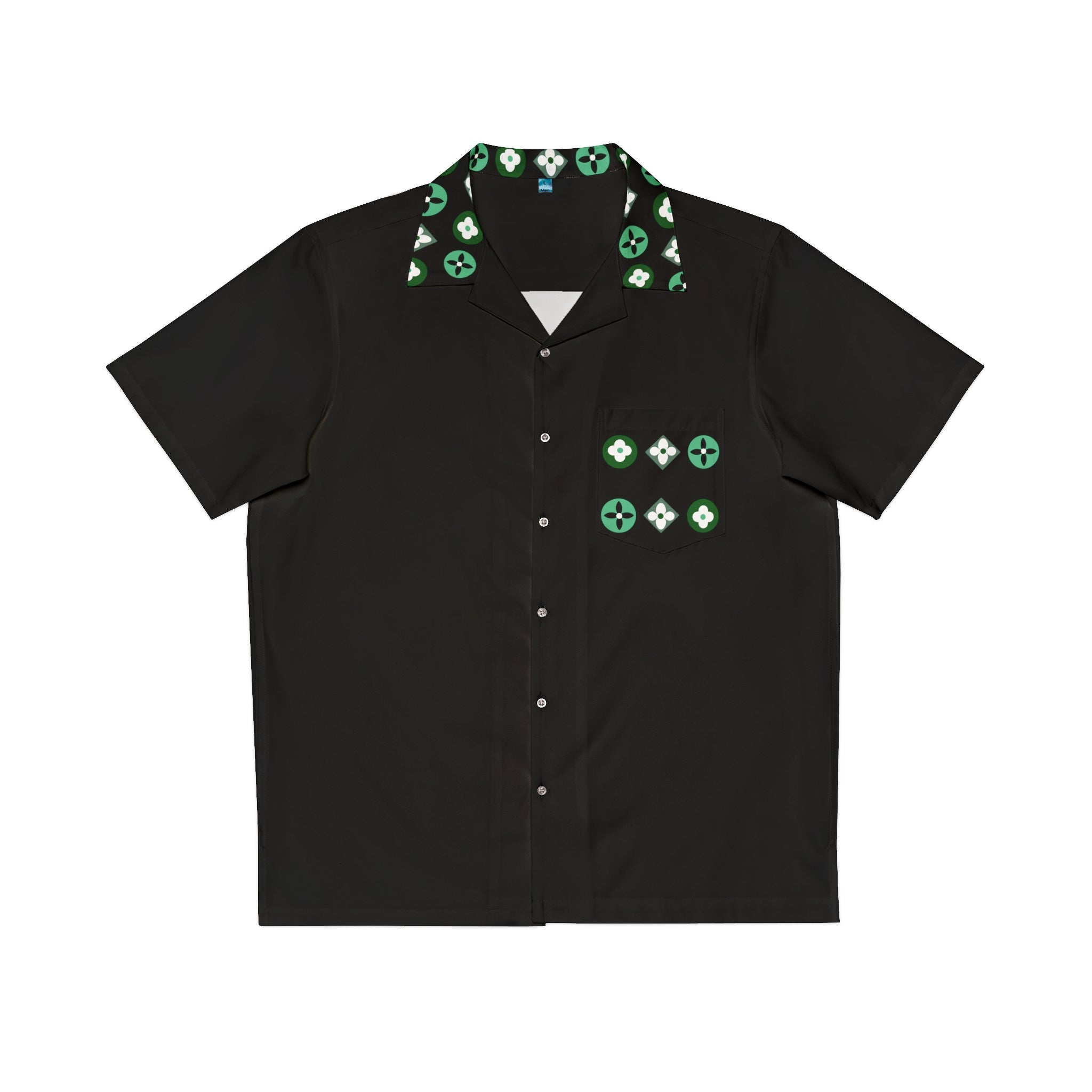  Groove Collection Trilogy of Icons Pocket Grid (Greens) Black Unisex Gender Neutral Button Up Shirt, Hawaiian Shirt All Over Prints5XLWhite