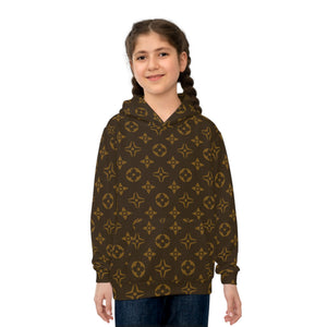 Large Brown Icons Children's Hoodie, Pullover Sweater for Children, Kids Fashionwear Kids Hoodie XL The Middle Aged Groove