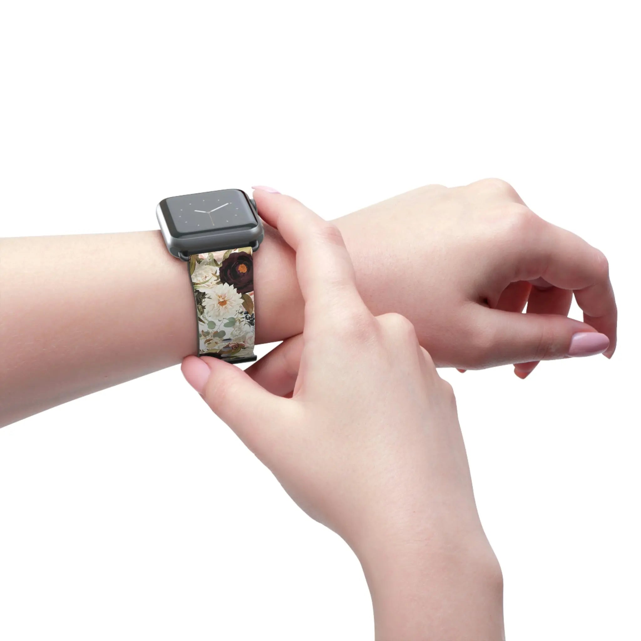  BOHO Stay Wild (Dark Bloom) White Watch Band for Apple Watch Watch Bands