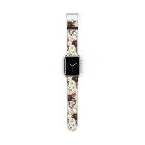  BOHO Stay Wild (Dark Bloom) White Watch Band for Apple Watch Watch Bands38-41mmSilverMatte