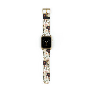  BOHO Stay Wild (Dark Bloom) White Watch Band for Apple Watch Watch Bands38-41mmGoldMatte