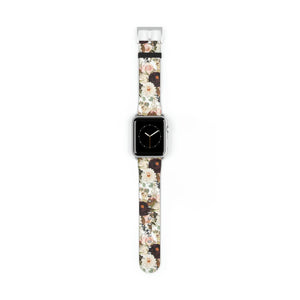  BOHO Stay Wild (Dark Bloom) White Watch Band for Apple Watch Watch Bands42-45mmSilverMatte