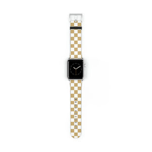  Designer Collection Check Mate (Gold) Watch Band for Apple Watch Accessories42-45mmSilverMatte