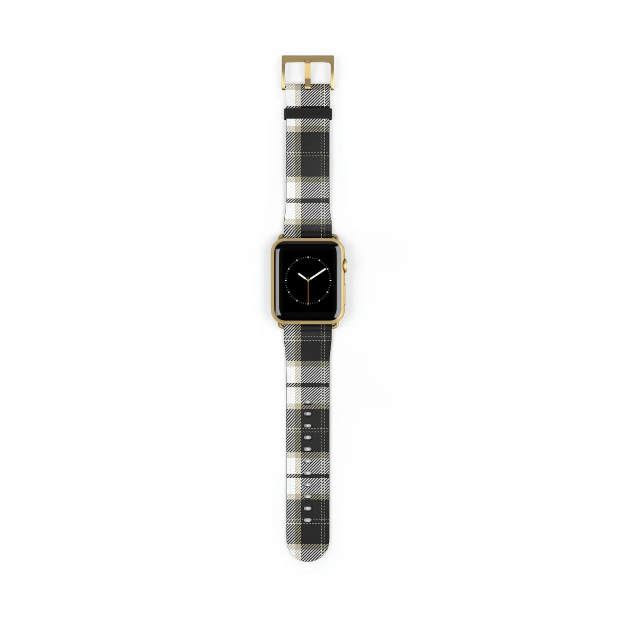  Designer Collection in Plaid (Grey Mix) Apple Watch Band Watch Band42-45mmGoldMatte