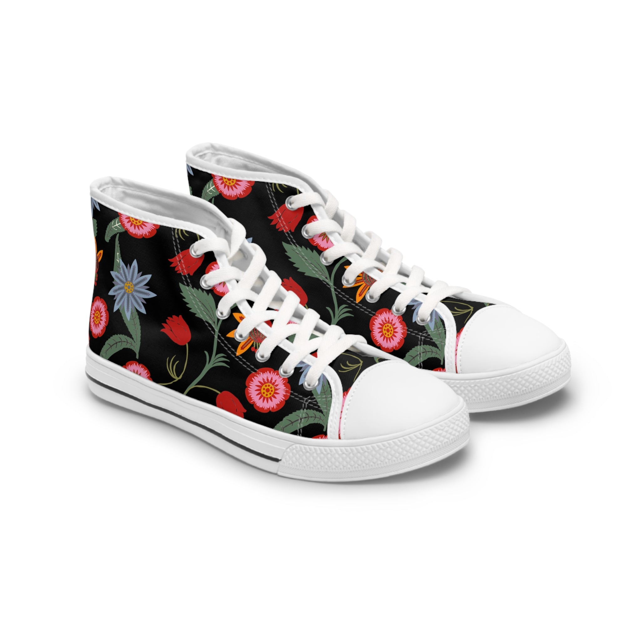 Women's Casual Wear Collection Stay Wild (Flowers) Women's High Top Sneakers, Ladies High-Tops