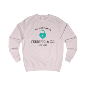 Please Return To Terrific and Co. (Heart Lock) Designer inspired Relaxed Fit Unisex Sweatshirt Sweatshirt Baby-Pink-2XL The Middle Aged Groove