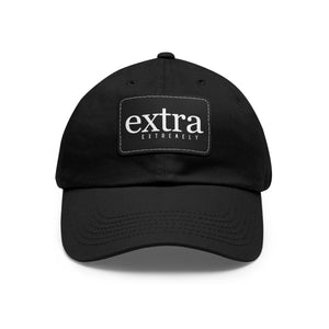 Extremely EXTRA Dad Hat with Leather Patch (Rectangle) Hats BlackBlackpatchRectangleOnesize The Middle Aged Groove