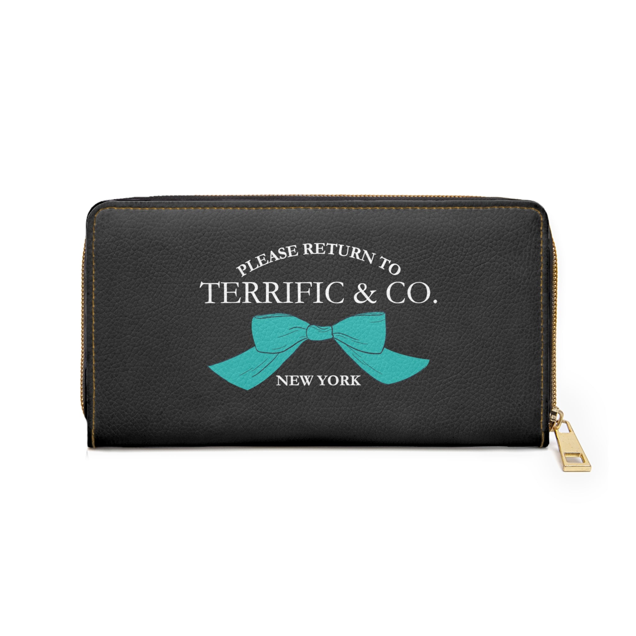Please Return To Terrific and Co. (Bow) Designer inspired Ladies Wallet, Zipper Pouch, Coin Purse, Zippered Wallet, Cute Purse Accessories  The Middle Aged Groove