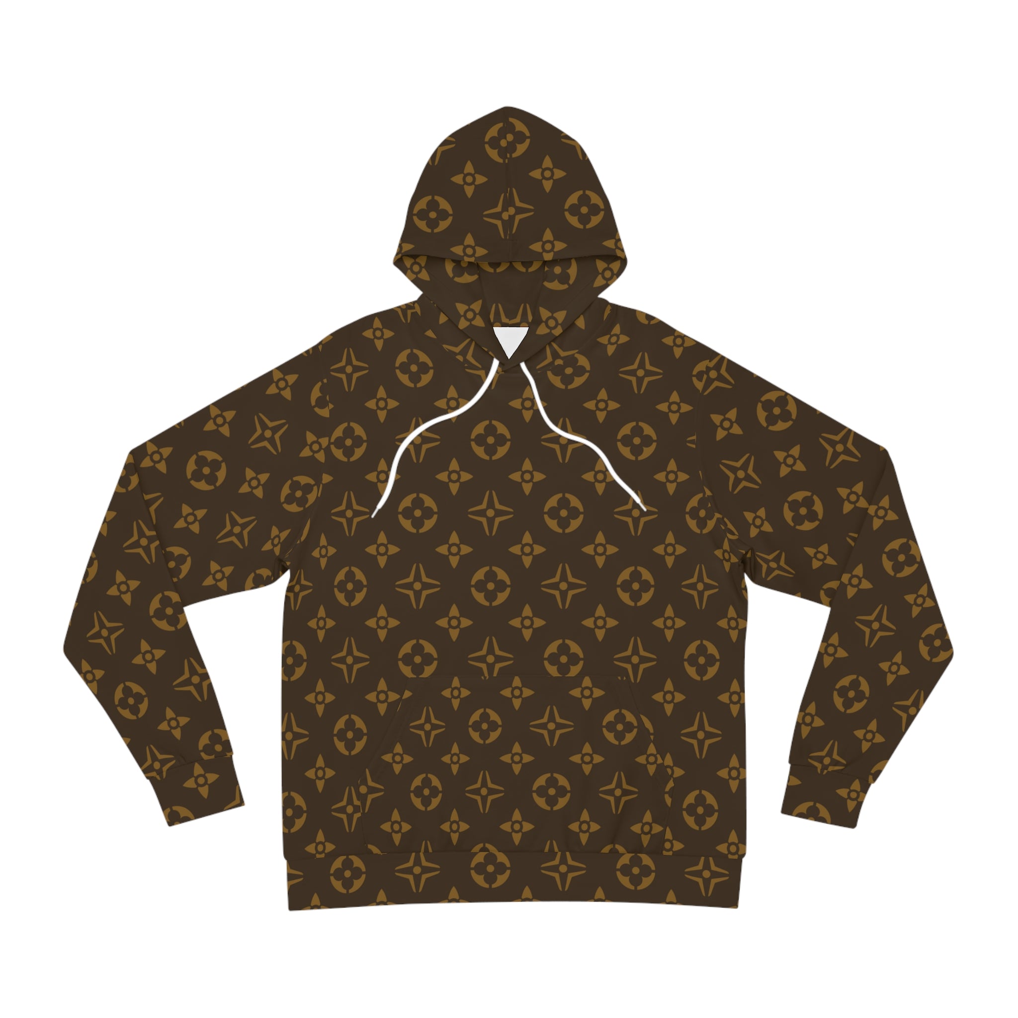 Abby Pattern Icons in Brown Unisex Fashion Hoodie, Hooded Sweater, Streetwear Hooded Sweatshirt