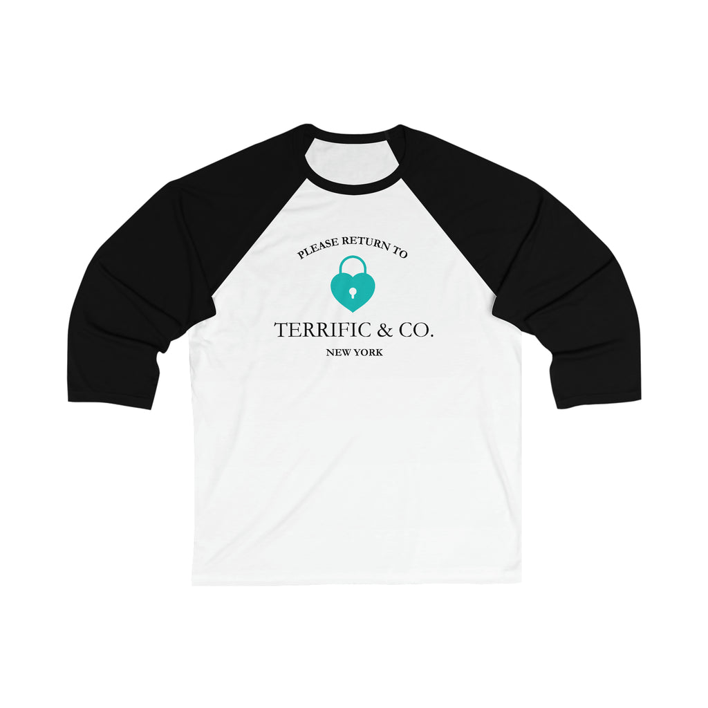 Terrific and Co. (Lock) Unisex 3\4 Sleeve Baseball Tee Long-sleeve White-Black-2XL The Middle Aged Groove