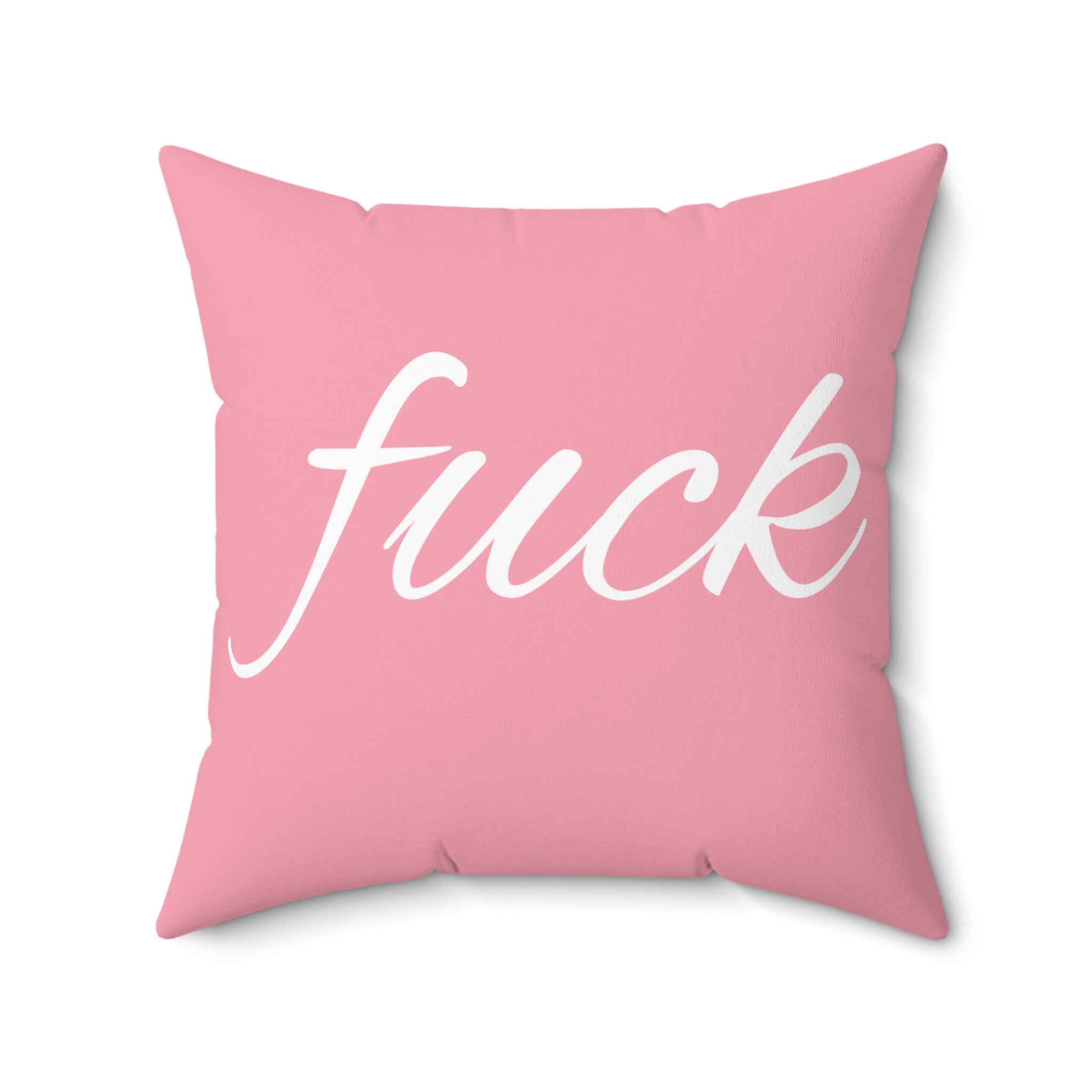  FUCK (Light Pink) Spun Polyester Square Pillow, Graphic Pillow, Home Decor Home Decor