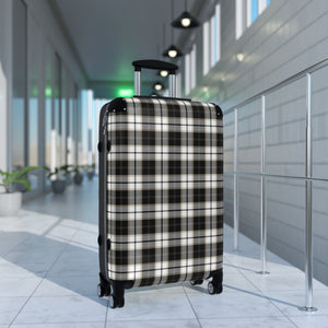 Abby Travel Collection Black and White Plaid Suitcase, Hard Shell Luggage, Rolling Suitcase for Travel, Carry On Bag Bags  The Middle Aged Groove