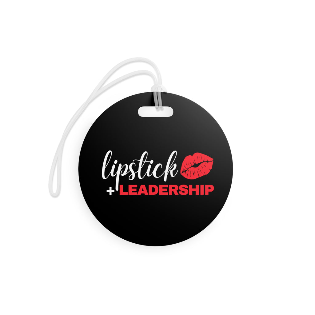 Lipstick + Leadership (Red Lips) Bag Tag, Makeup Lover Gift, Boss Babe Travel Tag Accessories Round-One-size The Middle Aged Groove