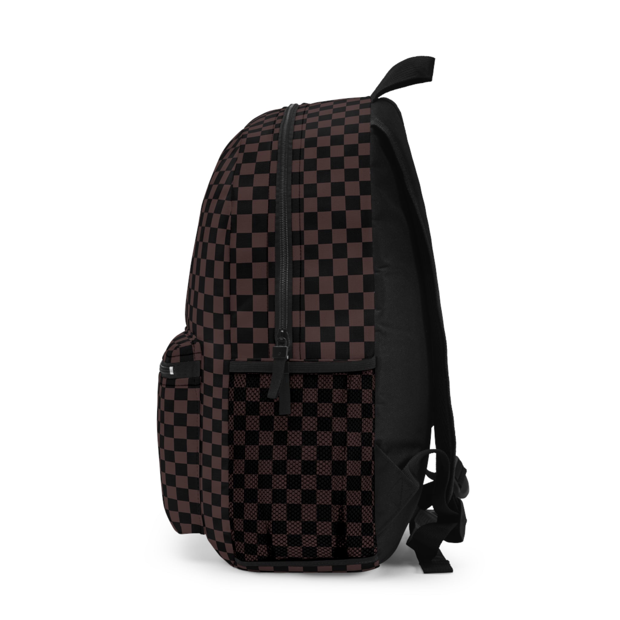  Groove Collection Check Mate (Brown) Backpack, Unisex Plaid Backpack Bags