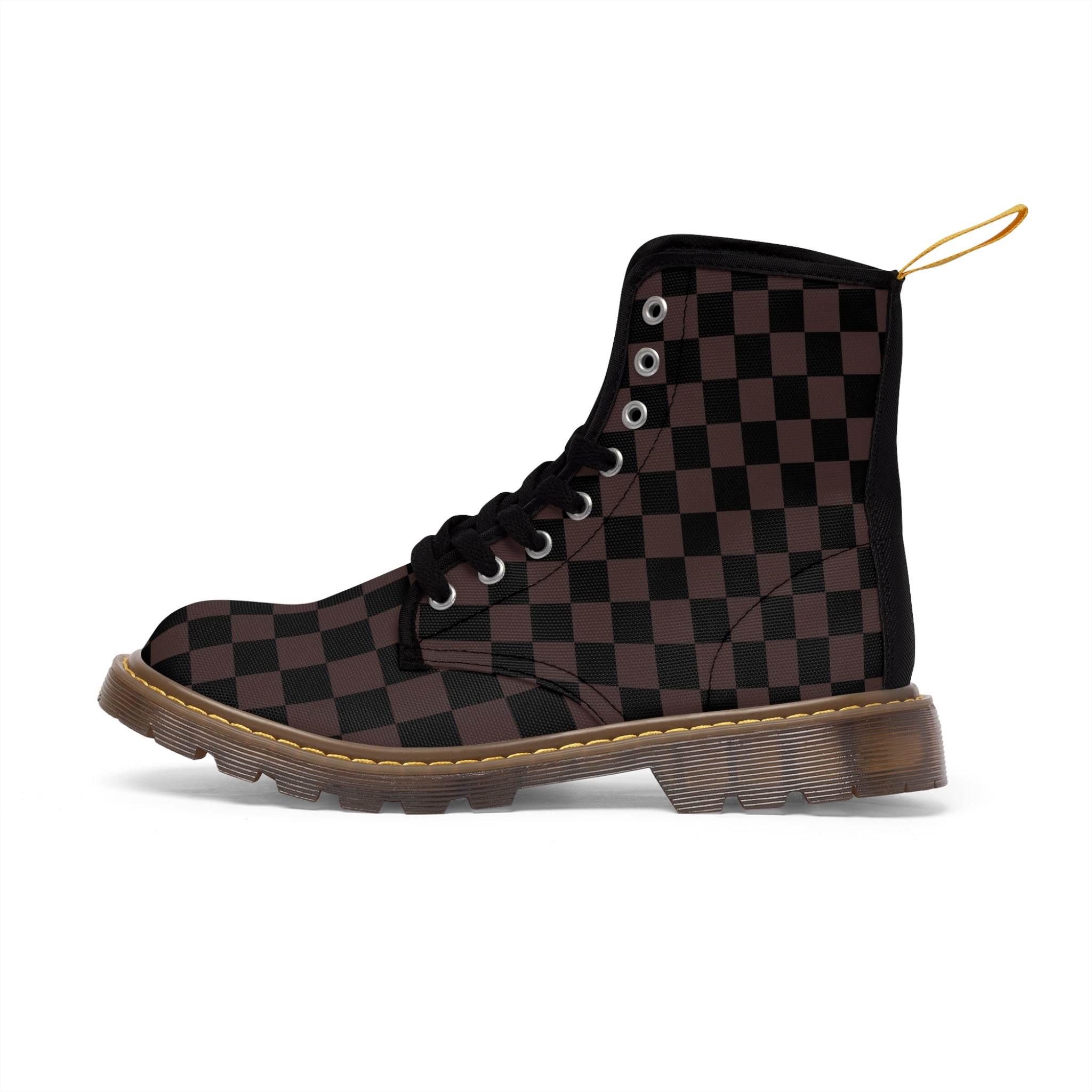  The Designer Collection Check Mate (Brown) Women's Canvas Boots Boots