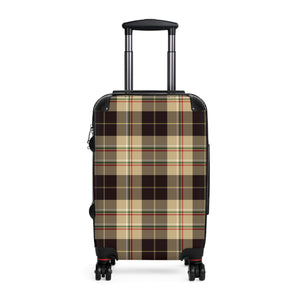 Abby Travel Collection Brown PlaidSuitcase, Hard Shell Luggage, Rolling Suitcase for Travel, Carry On Bag Bags Small-Black The Middle Aged Groove