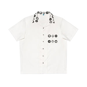  Groove Collection Trilogy of Icons Pocket Grid (Black, White) White Unisex Gender Neutral Button Up Shirt, Hawaiian Shirt Shirts5XLBlack