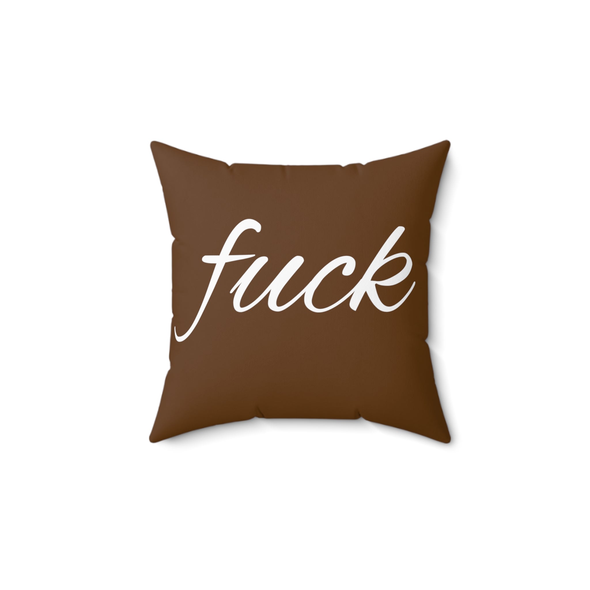  FUCK (Brown) Spun Polyester Square Pillow, Graphic Pillow, Home Decor Home Decor14×14