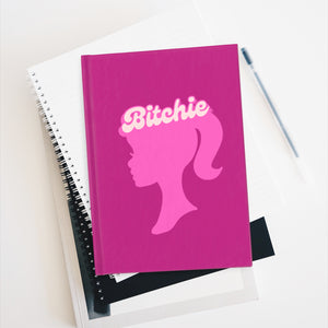 Bright Pink "Bitchie" Silhouette Journal - Ruled Line, Lined Notebook, Gratitude Journal