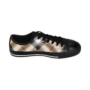  Groove Collection in Plaid (Red Stripe) Large Print Women's Low Top Canvas Shoes Shoes