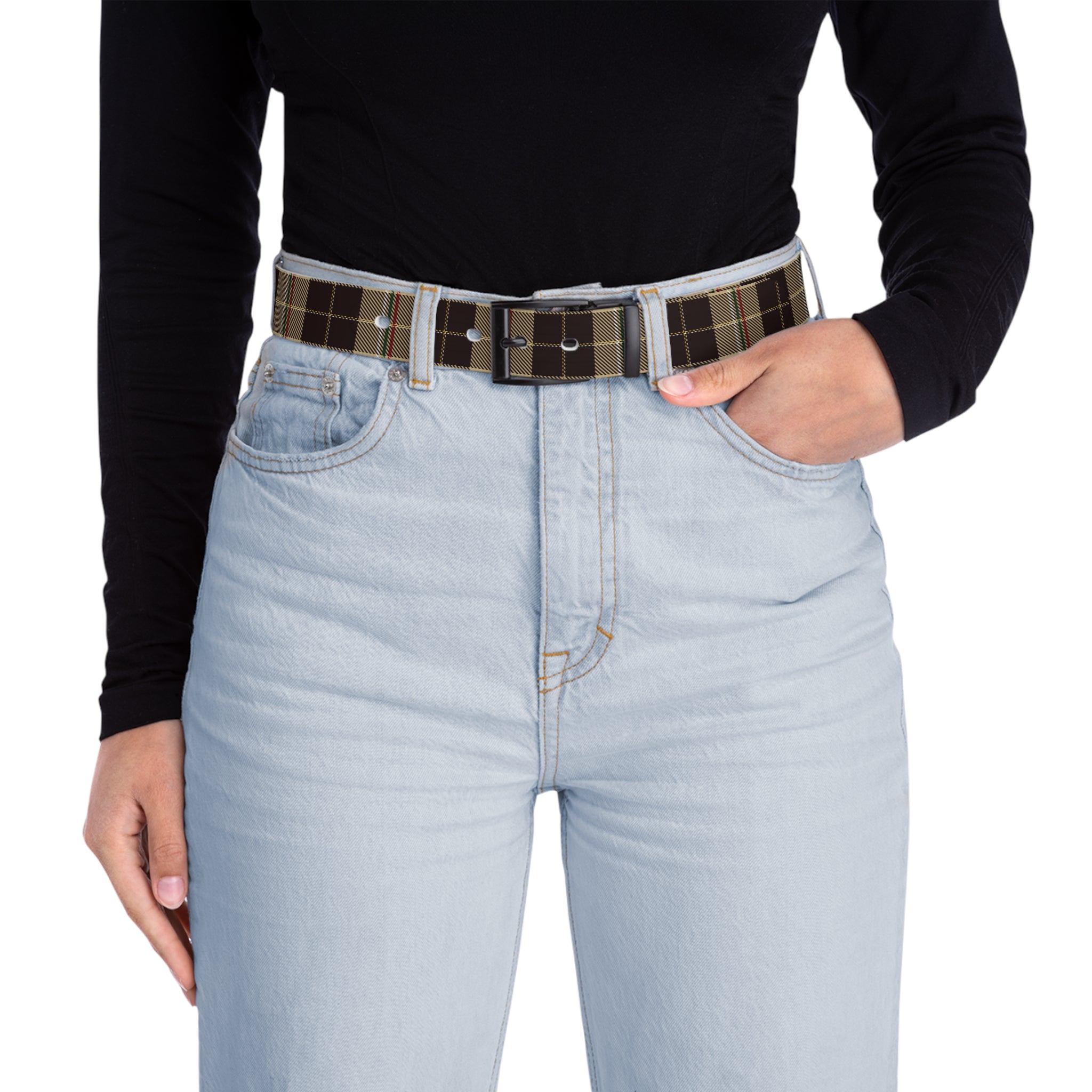 Abby Dark Brown Plaid Unisex Fashion Belt, Luxury Women's Belt, Men's Belt, Cut-to-size Belt Belt  The Middle Aged Groove