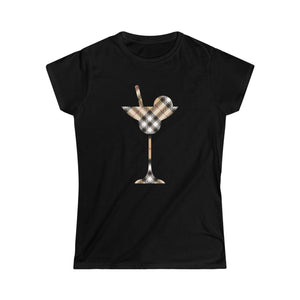  Groove Collection Redstripe Plaid (Cocktail) Women's Softstyle Tee T-ShirtBlack2XL
