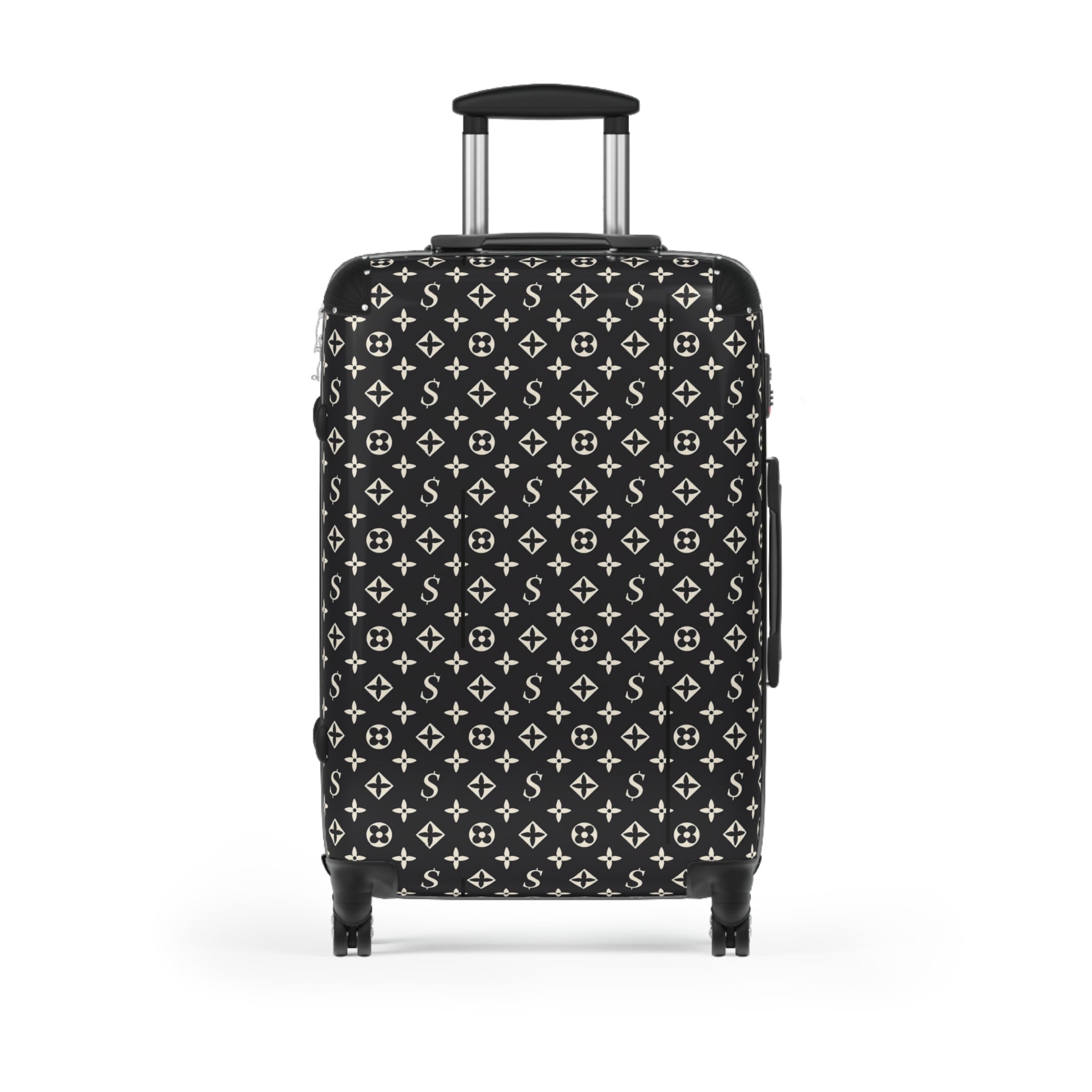 Abby Travel Collection Abby Travel Collection Black and White Icons Suitcase, Hard Shell Luggage, Rolling Suitcase for Travel, Carry On Bag Bags Medium-Black The Middle Aged Groove