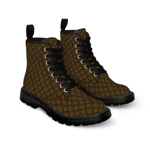  Women's Casual Wear Collection in Brown Icon Design Canvas Boots, Pattern Women's Boots Boots