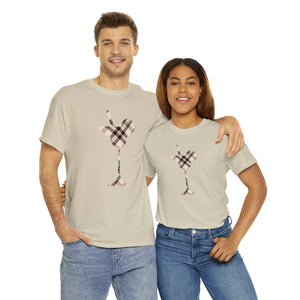  Abby Pattern in Beige and Red Martini Glass Unisex Relaxed Fit Heavy Cotton Tee, Graphic Loose Fit Tshirt T-Shirt