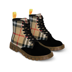 Groove Collection Dark Plaid Women's Canvas Boots