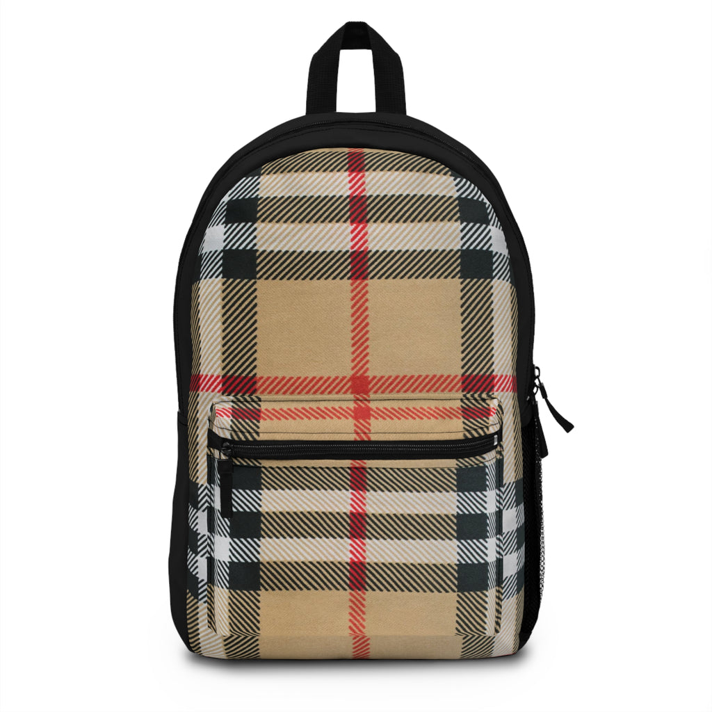  Groove Collection in Dark Plaid Backpack, Unisex Plaid Backpack BagsOnesize