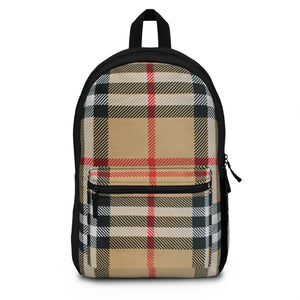 Groove Collection in Dark Plaid Backpack, Unisex Plaid Backpack