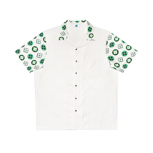  Groove Collection Trilogy of Icons Solid Block (Greens) White Unisex Gender Neutral Button Up Shirt, Hawaiian Shirt Men's Shirts5XLBlack