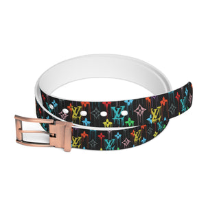 Multi-colour Dripping Icons Unisex Fashion Belt, Luxury Women's Belt, Men's Belt, Cut-to-size Belt