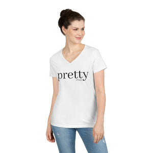 PRETTY crazy Women's V Neck T-shirt, Cute Graphic Tee