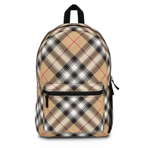  Groove Collection in Plaid (Red Stripe) Backpack, Unisex Plaid Backpack BagsOnesize