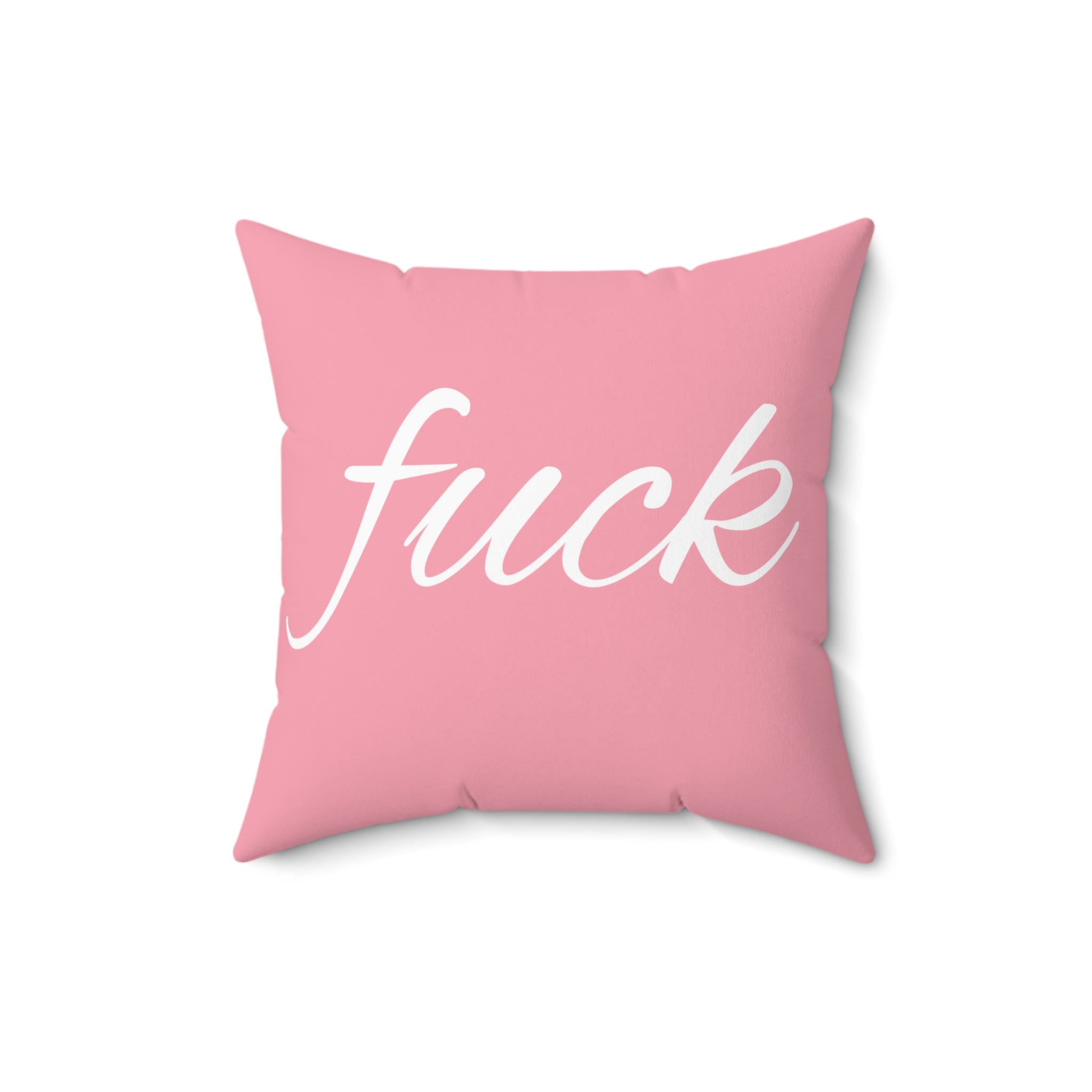  FUCK (Light Pink) Spun Polyester Square Pillow, Graphic Pillow, Home Decor Home Decor16×16