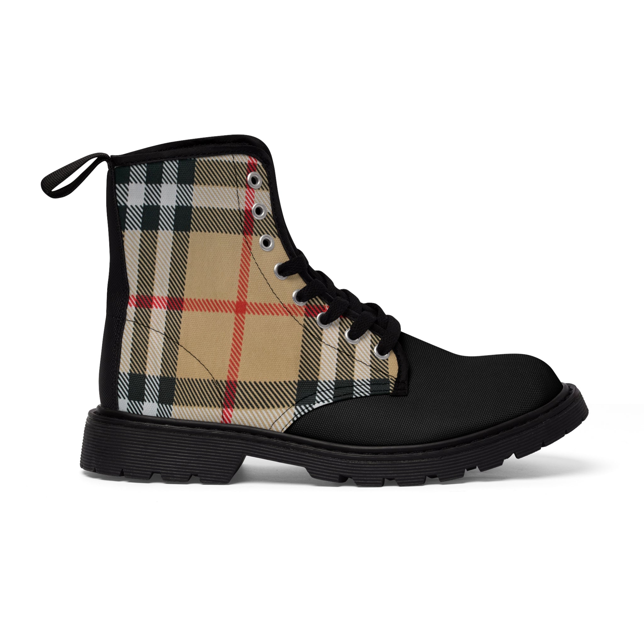  Groove Collection Dark Plaid Women's Canvas Boots BootsUS11Blacksole