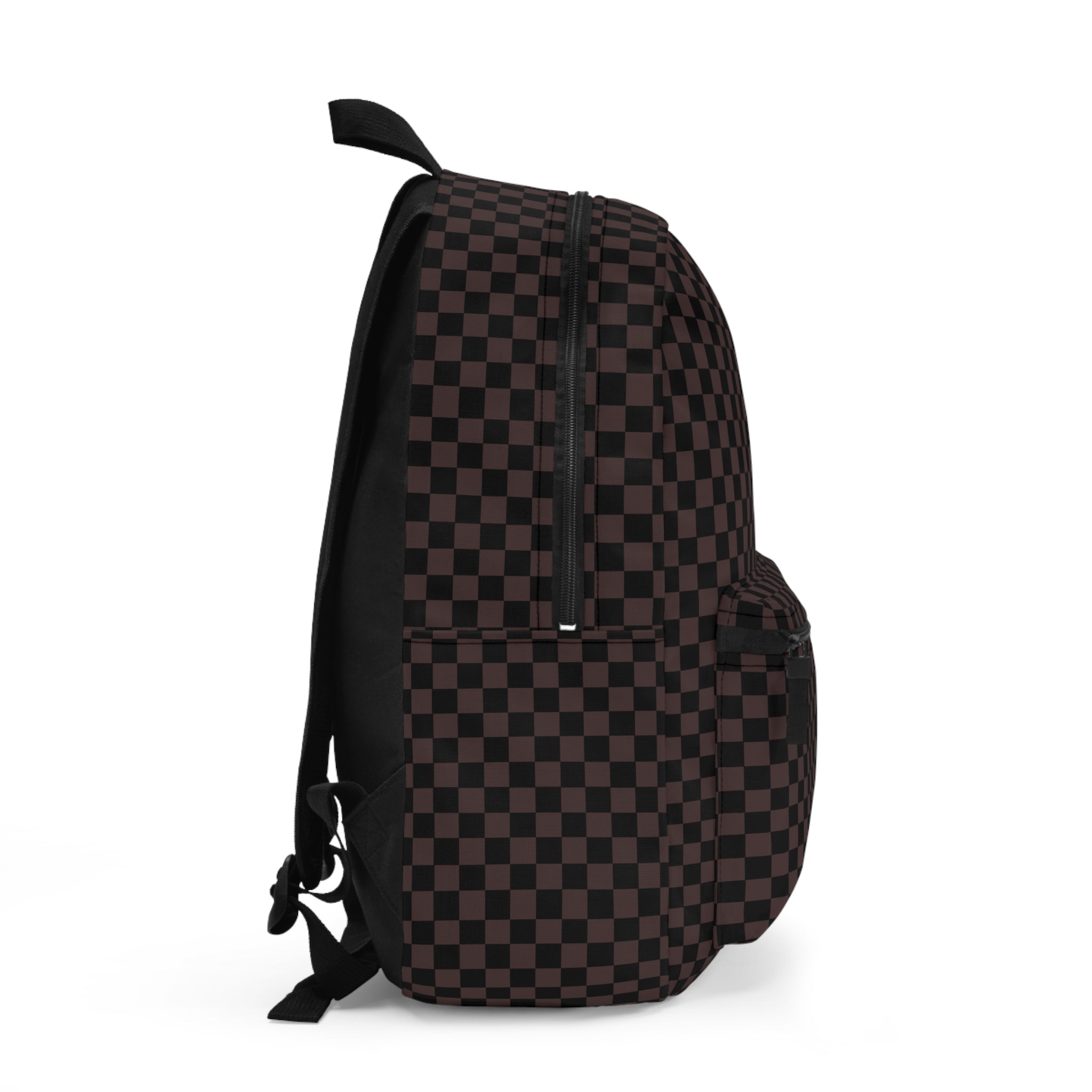  Groove Collection Check Mate (Brown) Backpack, Unisex Plaid Backpack Bags