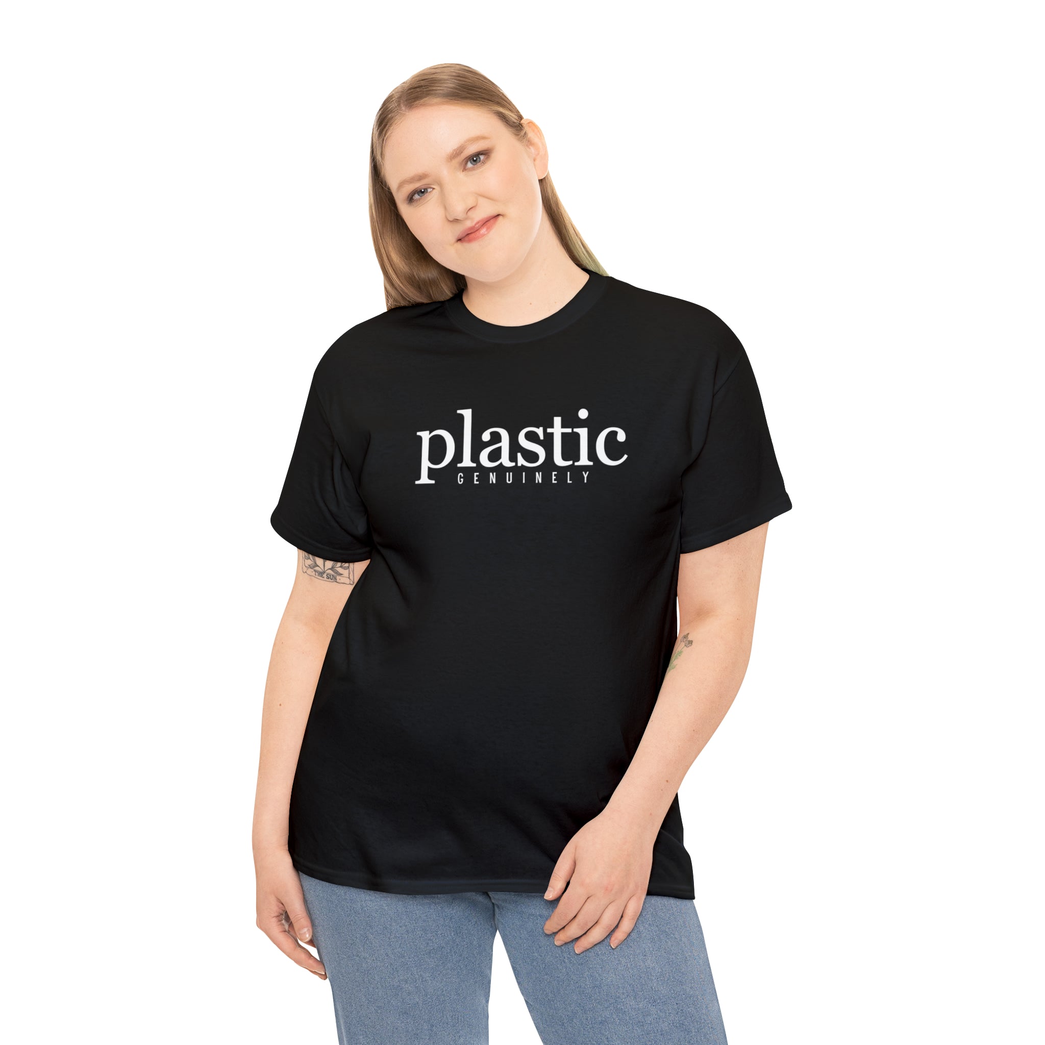  Genuinely PLASTIC Relaxed-Fit Cotton T-Shirt, Female Empowerment Shirt, Cute Graphic T-shirt T-Shirt